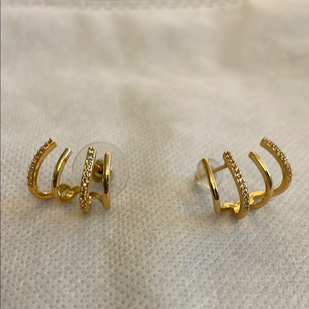 Gold Triple Hoop Earrings